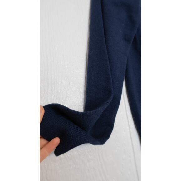 L'AGENCE 'Antoinette' V-Neck Varsity Blue Sweater LARGE NWT $295 - Picture 8 of 12